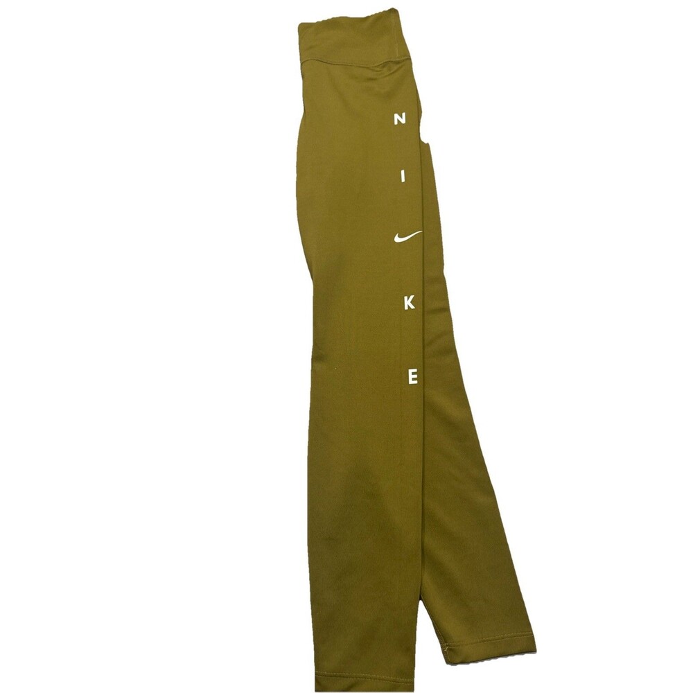 Nike One Dri-FIT Women’s Small Olive Green 7/8 Leggings DJ0778-368 EUC